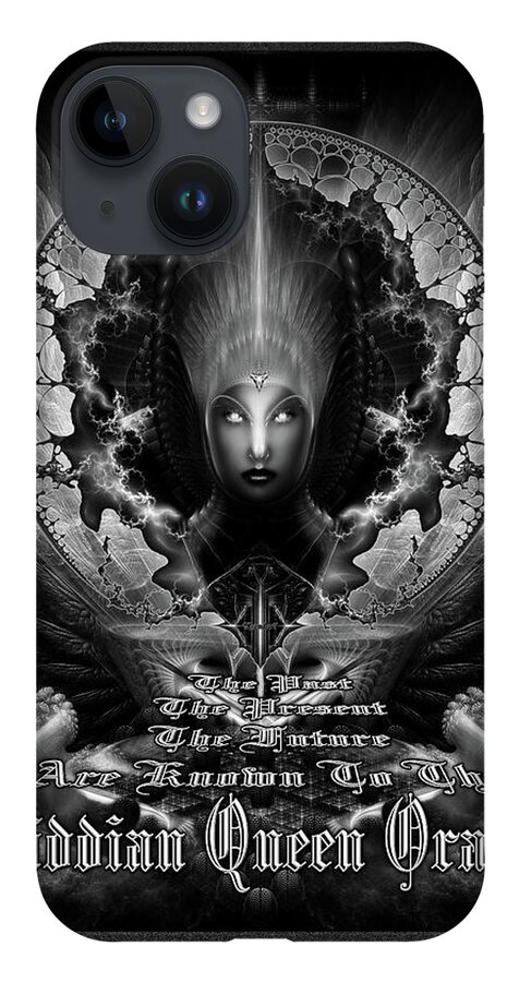 Riddian Queen iPhone 14 Case featuring the painting Riddian Queen Oracle GS Fractal Art by Xzendor7 by Rolando Burbon