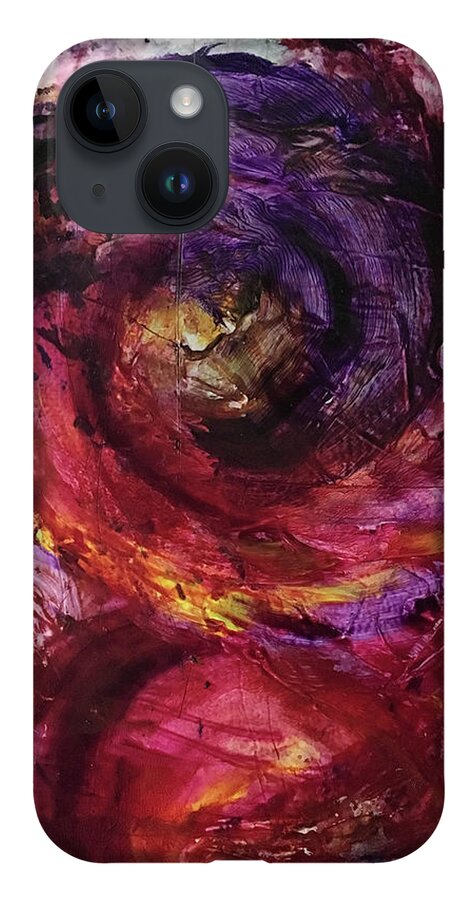 Abstract Art iPhone 14 Case featuring the painting Ritual Unfolds by Rodney Frederickson