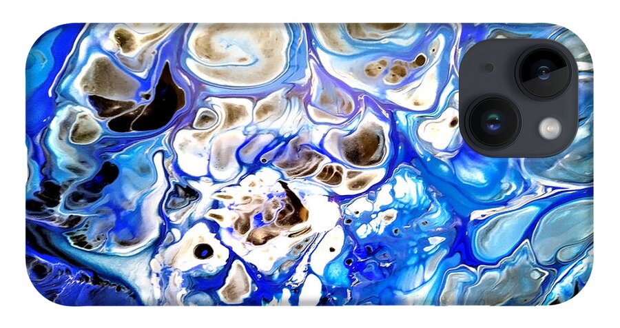  iPhone 14 Case featuring the painting River Rocks by Rein Nomm