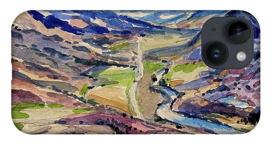 Yellowstone iPhone 14 Case featuring the painting Road to Gardiner by Les Herman
