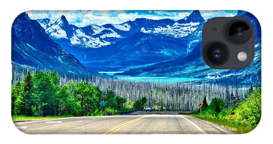 Glacier iPhone 14 Case featuring the photograph Road Trip by Judy Cuddehe