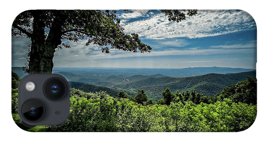 Blue Ridge Parkway iPhone 14 Case featuring the photograph Rock Castle Gorge Overlook - HDR by Deb Beausoleil