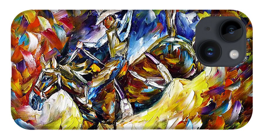 Cowboy Painting iPhone 14 Case featuring the painting Rodeo II by Mirek Kuzniar