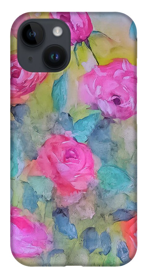 Roses iPhone 14 Case featuring the painting Roses Everywhere by Lisa Kaiser