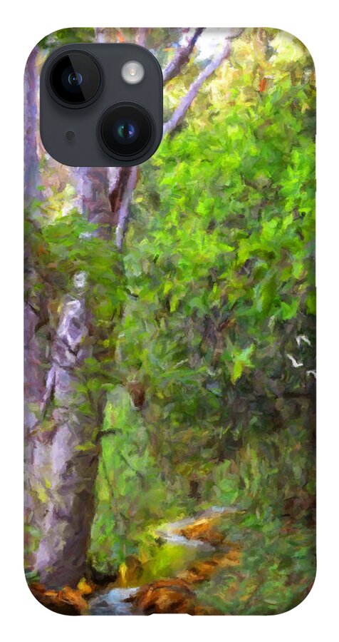 Landscape iPhone 14 Case featuring the painting Ross Creek, California by Trask Ferrero