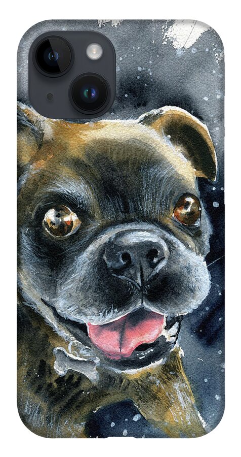 Dog iPhone 14 Case featuring the painting Rusty Dog Painting by Dora Hathazi Mendes