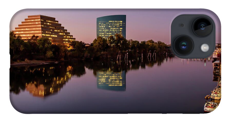 Sunset iPhone 14 Case featuring the photograph Sacramento Riverfront Sunset by Gary Geddes