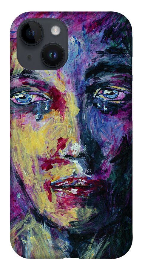 Woman iPhone 14 Case featuring the painting Sadness by Mark Ross