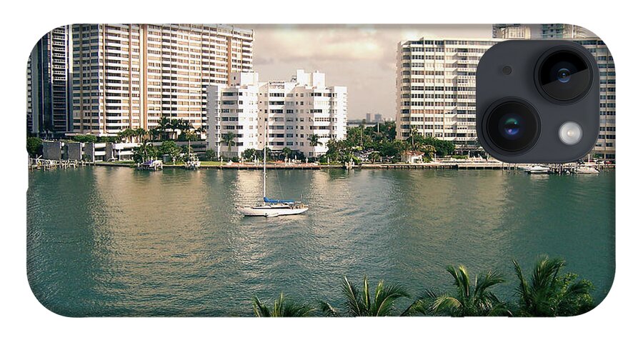 Miami Beach iPhone 14 Case featuring the photograph Sailboat In Miami Beach Florida by Phil Perkins