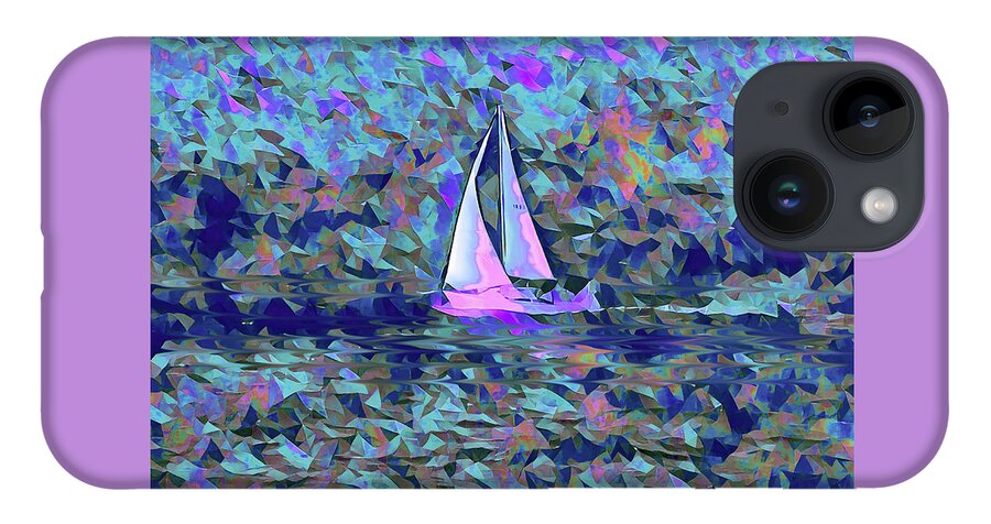 Sail iPhone 14 Case featuring the digital art Sailing Wind and Water by Corinne Carroll