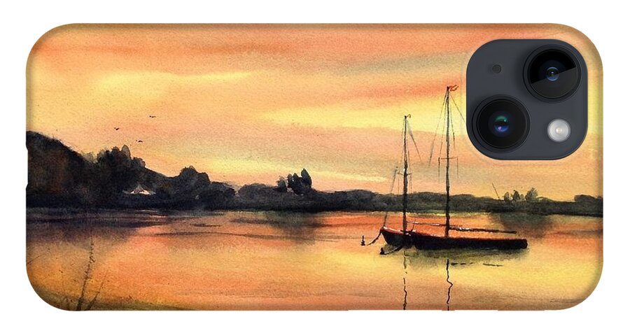 Sunset iPhone 14 Case featuring the painting Sailor's Delight by Joseph Burger