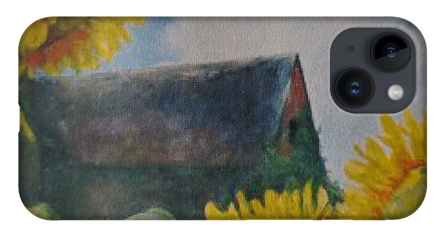Sunflowers iPhone 14 Case featuring the painting Sand Mountain Sunflowers by ML McCormick