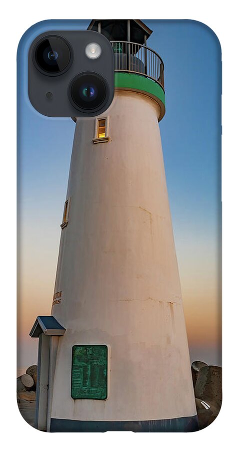 Lighthouse iPhone 14 Case featuring the photograph Santa Cruz Harbor Lighthouse by Tommy Farnsworth