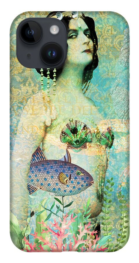 Digital Art iPhone 14 Case featuring the digital art Sassy Mermaid by Janice Leagra