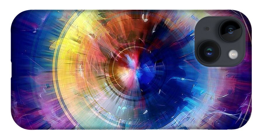 Saturn iPhone 14 Case featuring the digital art Saturn Nebula by David Manlove