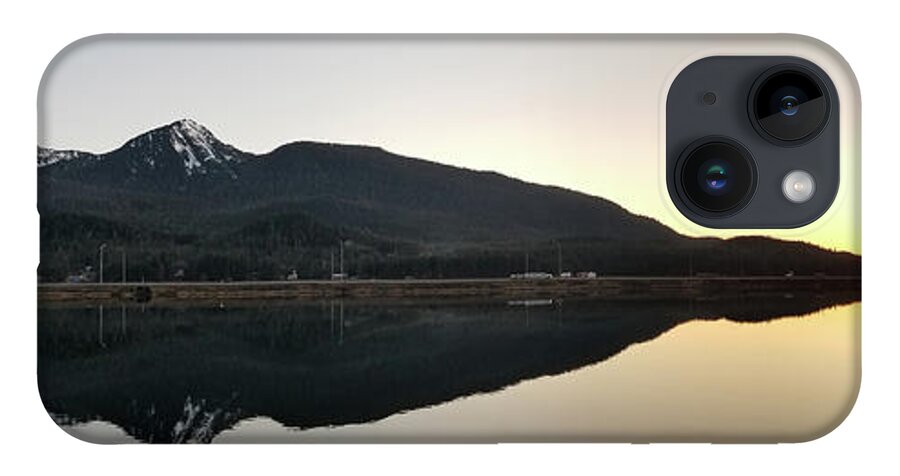 #alaska #juneau #ak #cruise #tours #vacation #peaceful #reflection #douglas #capitalcity #clearskies #postcard #evening #dusk #sunset #twinlakes #eagandrive iPhone 14 Case featuring the photograph Saw-Toothed Douglas by Charles Vice