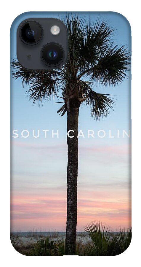 Tree iPhone 14 Case featuring the photograph SC Palmetto Tree at Sunset by Cindy Robinson