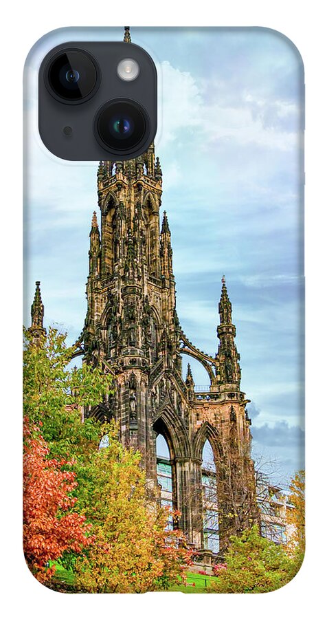 Edinburgh iPhone 14 Case featuring the digital art Scots Memorial by SnapHappy Photos