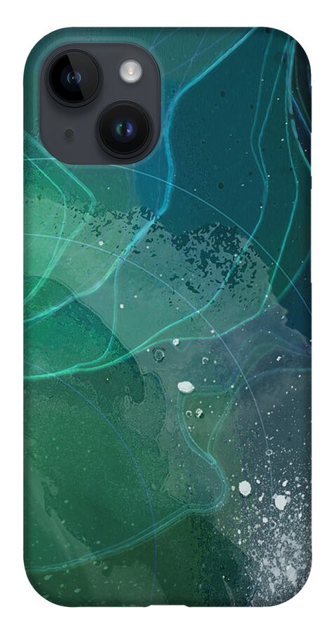 Abstract iPhone 14 Case featuring the digital art Sea Glass by Gina Harrison