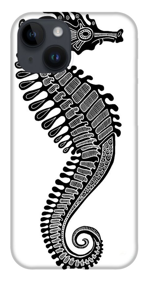 Seahorse iPhone Case featuring the drawing Seahorse Ink 5 by Amy E Fraser