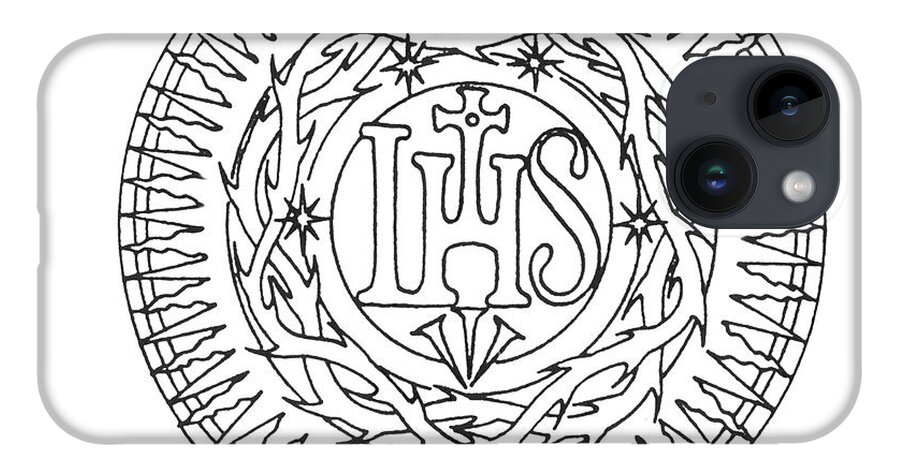Seal Of Jesuits Society Of Jesus iPhone 14 Case featuring the painting Seal of Jesuits Society of Jesus by William Hart McNichols