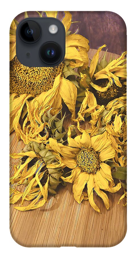 Sunflowers iPhone Case featuring the digital art Seasons End by Juliette Becker