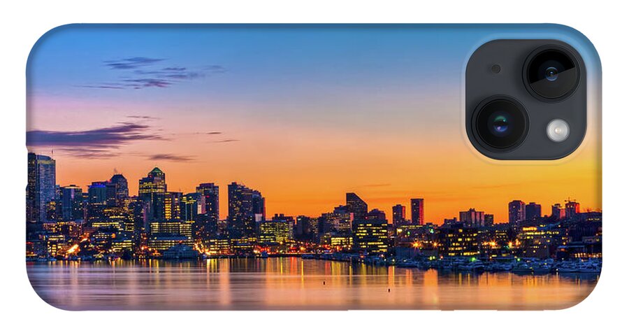 Tf-photography.com iPhone 14 Case featuring the photograph Seattle from North End of Lake Union by Tommy Farnsworth