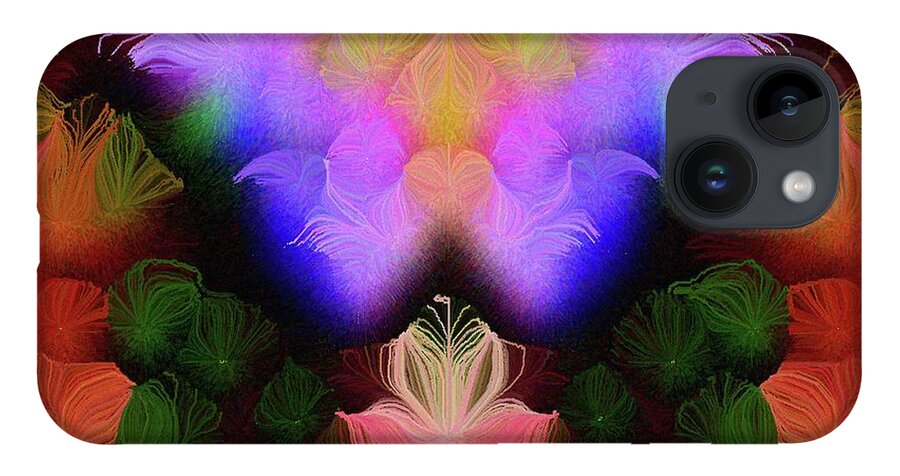 Secrets iPhone 14 Case featuring the digital art Secrets of the Meadow in the Mist Number 2 by Aberjhani