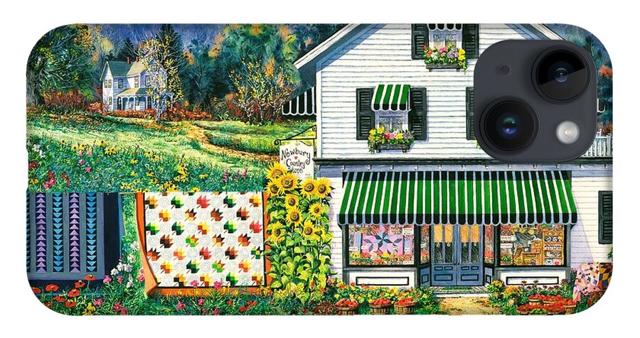 Country Store Awnings iPhone 14 Case featuring the painting September Gold by Diane Phalen