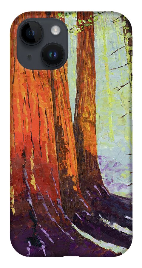 Landscape iPhone 14 Case featuring the painting Sequoia Trio by Mark Ross