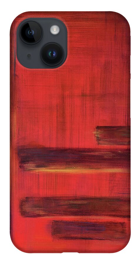 Abstract iPhone 14 Case featuring the painting Serenity by Tes Scholtz