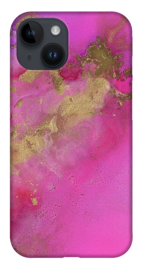 Pink iPhone 14 Case featuring the painting Shalamar by Tamara Nelson