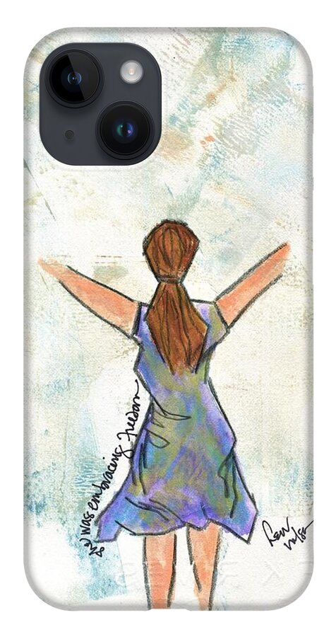Beach iPhone 14 Case featuring the painting She Was Embracing Freedom by Hew Wilson