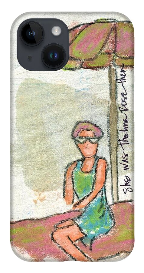 Beach iPhone 14 Case featuring the painting she was Thelma Rose then by Hew Wilson
