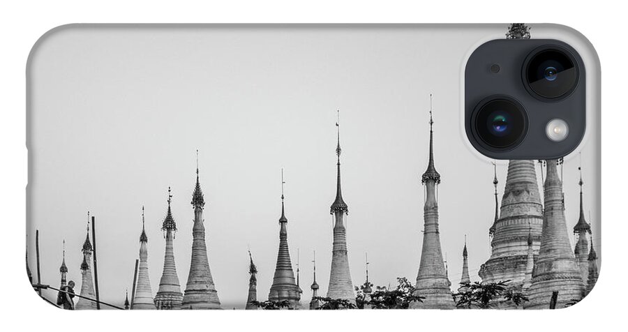 Shwe Indein iPhone 14 Case featuring the photograph Shwe Indein Pagoda by Arj Munoz