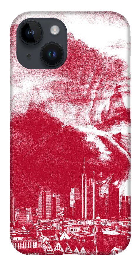 Silent iPhone 14 Case featuring the digital art SIlent Evil by Piotr Dulski