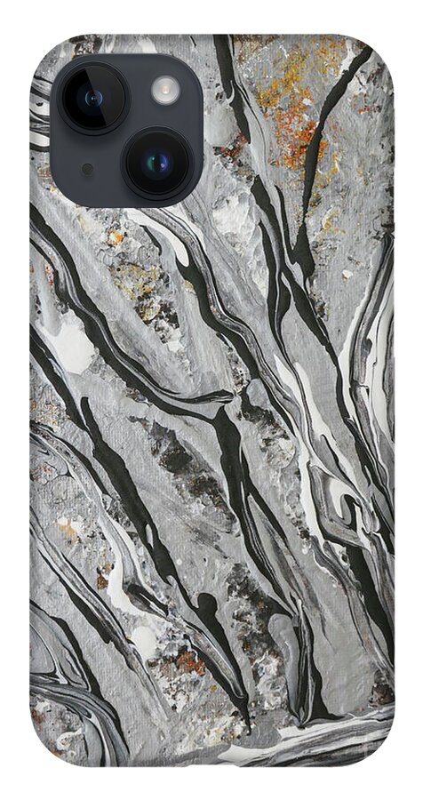 Silver iPhone 14 Case featuring the painting Winter Forest by Tessa Evette