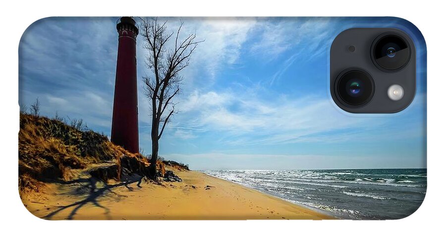 Northernmichigan iPhone 14 Case featuring the photograph Silver Lake Lighthouse..... IMG_8835 HRes by Michael Thomas