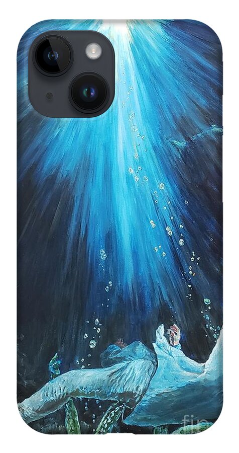 Depression iPhone Case featuring the painting Sinking into Depression by Merana Cadorette