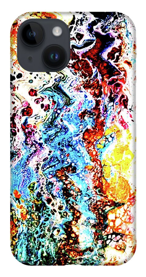 Colors iPhone 14 Case featuring the painting Sizzle by Anna Adams