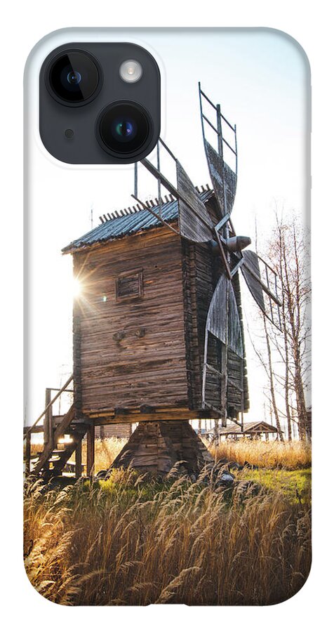 Medieval iPhone Case featuring the photograph Small wooden mill with beautiful sun star by Vaclav Sonnek