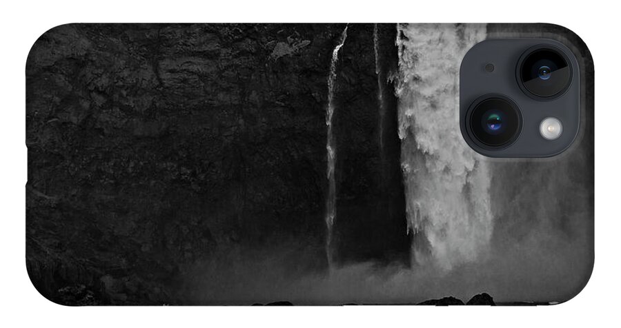 Majestic iPhone 14 Case featuring the photograph Snoqualmie Falls Black and White 3 by Pelo Blanco Photo