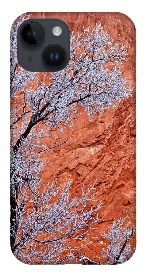 Red Rocks iPhone 14 Case featuring the photograph Snow and Red Rocks by Bob Falcone