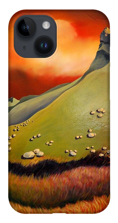 Hills iPhone 14 Case featuring the painting Soft Hills by Franci Hepburn
