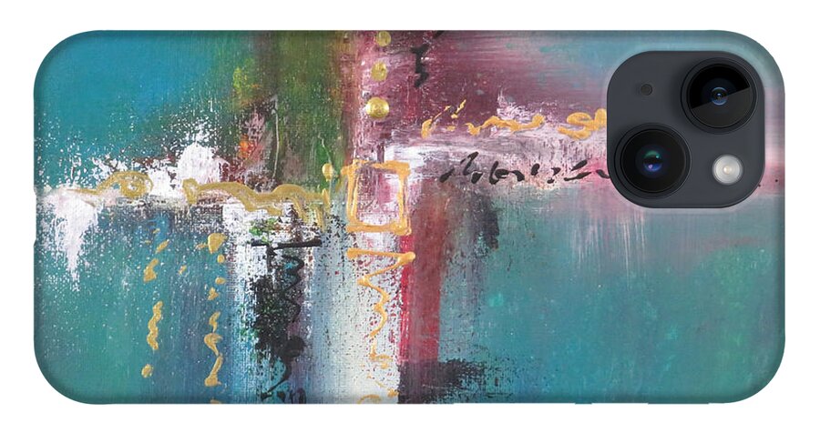 Abstract iPhone 14 Case featuring the painting Softness Behind The Hardness by Raymond Fernandez