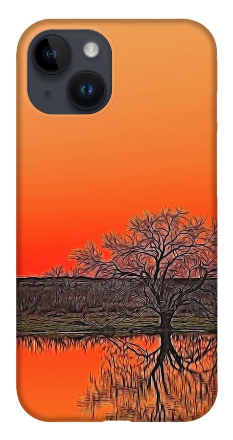 Sunset iPhone Case featuring the digital art Solitude Standing by Brad Barton