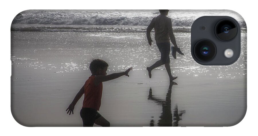 Son And Dad iPhone 14 Case featuring the photograph Son and dad, Ocean Beach by Donald Kinney