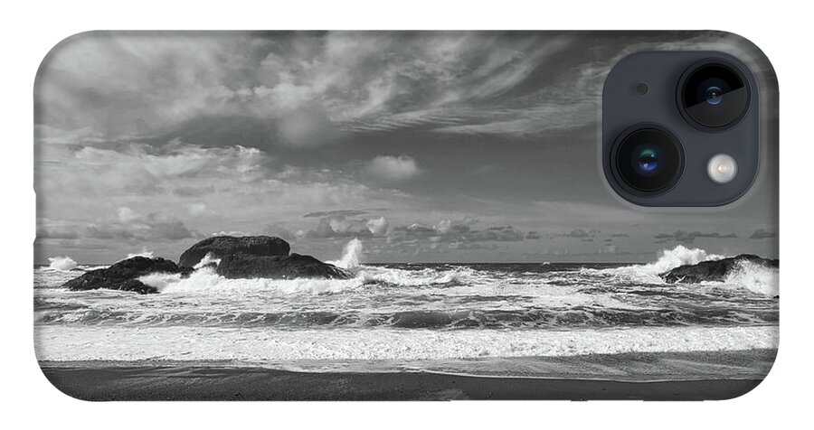 Landscape iPhone Case featuring the photograph South Beach Vista Black and White by Allan Van Gasbeck