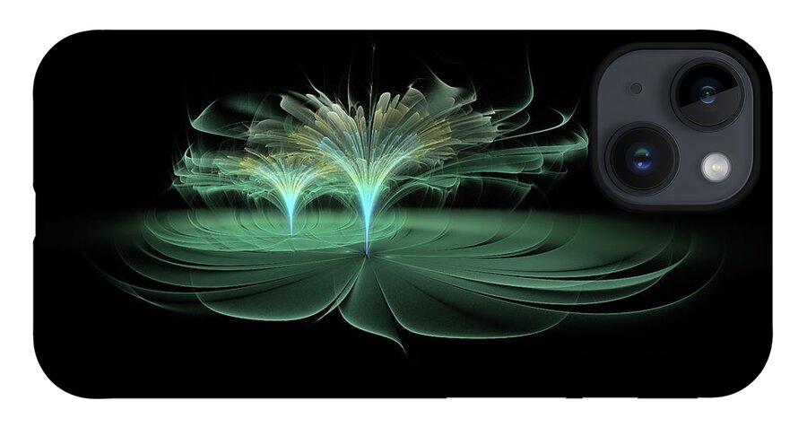 Abstract iPhone 14 Case featuring the digital art Space Fountains by Manpreet Sokhi