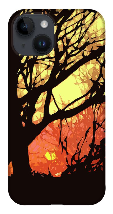 Sunset iPhone 14 Case featuring the digital art Spectacular Sunset by Nancy Olivia Hoffmann